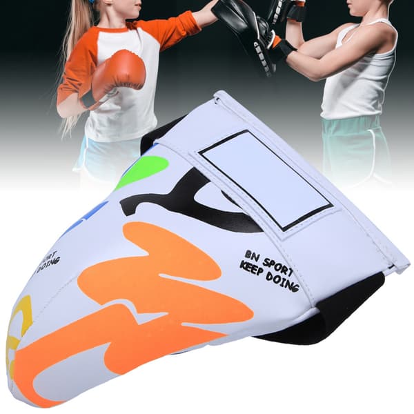 BN FIGHT Graffiti Barn Jockstrap Ljumsk Skydd Utrustning för Boxning Sanda Taekwondo Träning vit