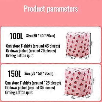 Household Clothes Storage Bag, Sorting Bag, Large Capacity Moving Packing Bag Pink Pink