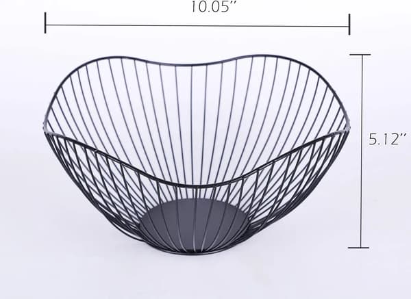 Fruktskål gull moderne - fruktskål gull metall - kurv for gaver, frukt, grønnsaker og brød, (svart)
