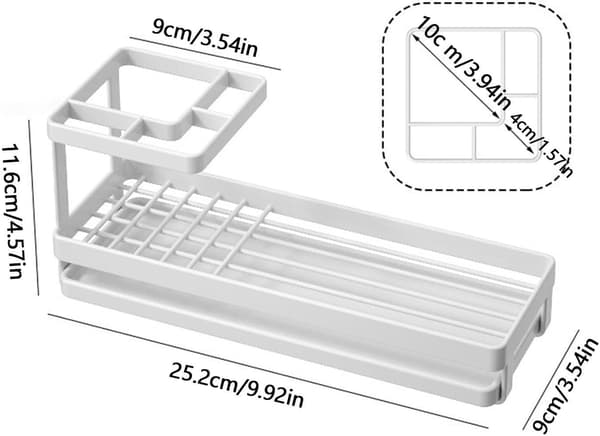 Tandbørsteholder med drypfunktion rustfrit metal-opbevaringsholder hvid - Weiß