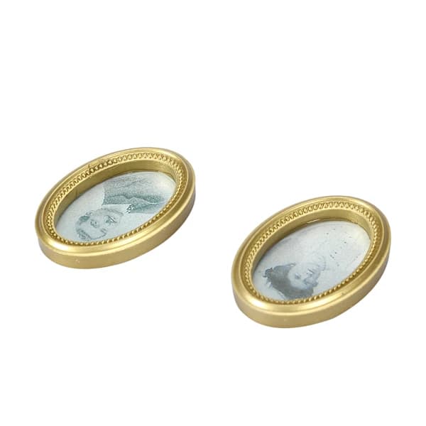 2 stk/sett Dukkehus Miniatyr Oval Ramme Bilde Foto Dukkehus DIY Tilbehør