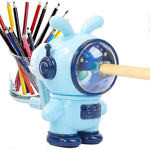 Pencil Sharpener, 3 Gears Adjustable Colored Pencil Sharpener, Space Rabbit Shaped High Capacity Shavings Container, Manual Pencil Sharpener