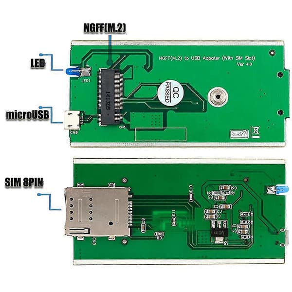 Wireless Ngff M.2 Key B to USB Adapter with WWAN/LTE/4G Module Slot for Desktop/Laptop