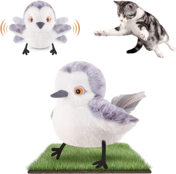 Realistic Plover Sound, Touch-Activated Interactive Cat Toy, Suitable for Indoor Cats (Cannot Fly).
