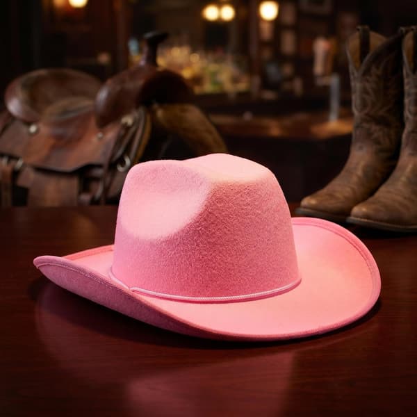 Pink fest cowboyhat 3 stk til kvinder og pigers western -