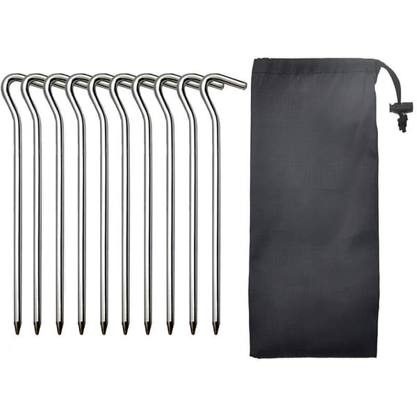 Campingplugger, Teltplugger, med oppbevaringspose, 10 stk Teltplugger, Aluminiumsteltplugger, 18 cm