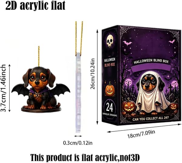 Julekalender Halloween Gravhund kalender nedtælling 24 dage -