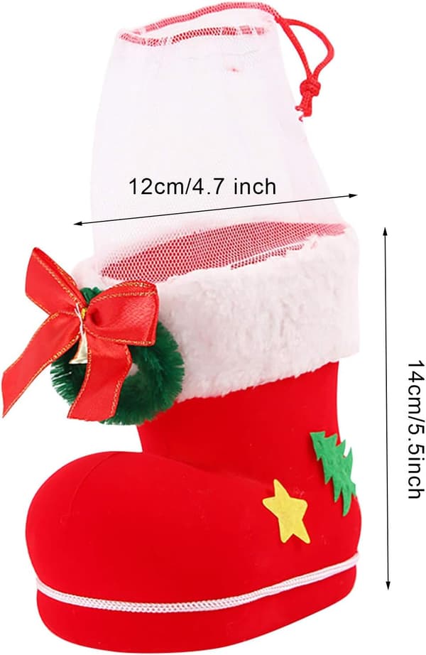 Dekorationspåsar för godis, julgransprydnader, tomtesäck, julstövlar, flock