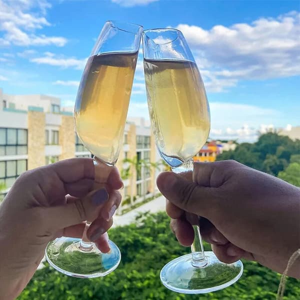 Ett halvt vinglas 1/2 set Eleganta vinkoppar för champagnevin 1pc