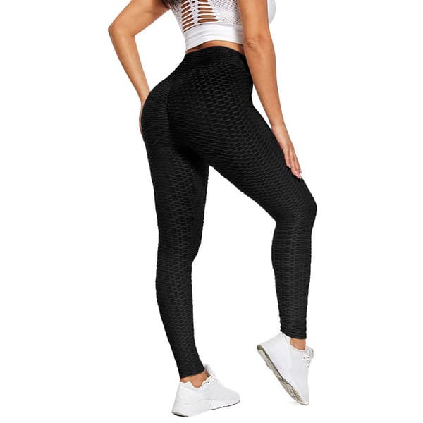 Scrunch-leggingsit / Tiktok-leggingsit koossa L - Musta