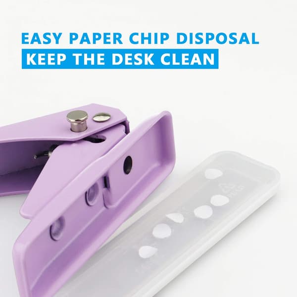 Compact Mini Single Hole Punch, Easy Punching with Reduced Force, Collection Tray for Cleanliness, Non-Slip Base for Stability, Metal Structure