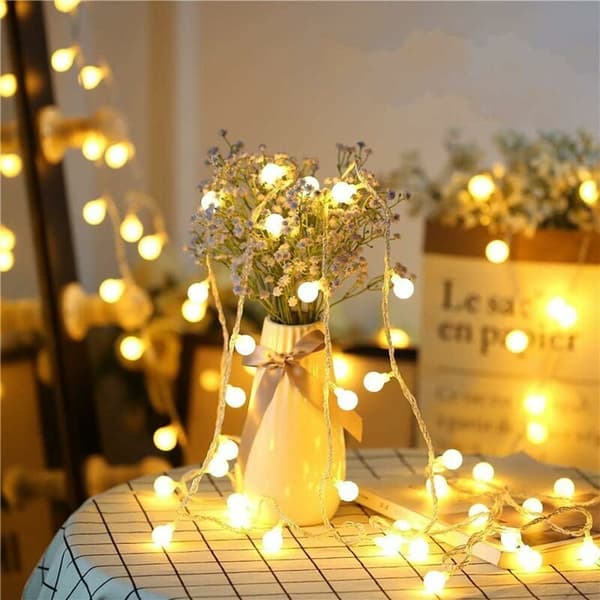 Valosarja, lämmin valaistus, kodinsisustus, 10 metriä, 100 LED-valoa, 8 tilaa, lämmin valkoinen