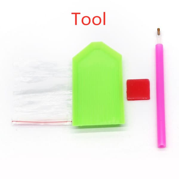 Set med 5D diamantmålningsunderlägg DIY handgjorda gratis järnunderlägg + korkunderlägg - Typ E