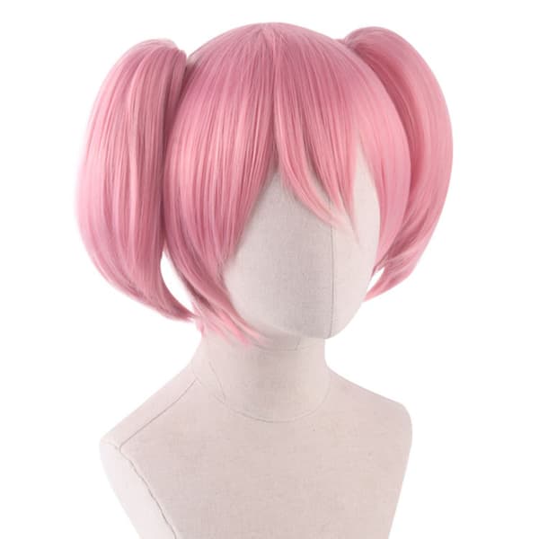 35 cm/14 tommer korte krøllede flettede damefletninger (pink)