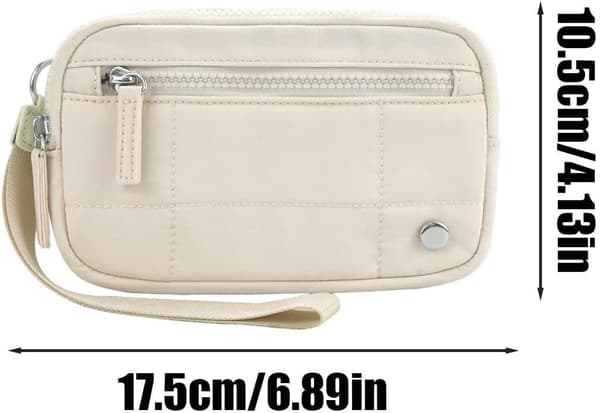 vetoketjullinen lompakko, rannelompakko naisille, beige - Beige