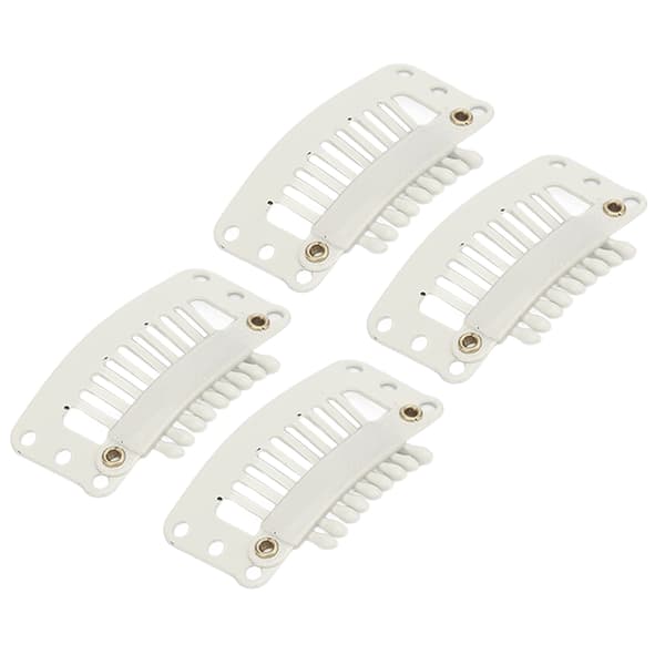 100 st 9-tands hårförlängningsklämmor Multifunktionella 32 mm DIY perukklämmor för hårförlängningar Vit