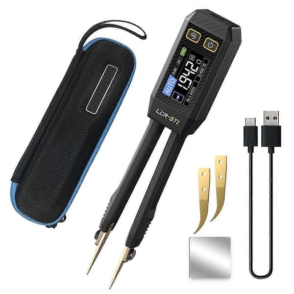 LCR-ST1 10KHz LCR Meter Tweezers, Mini Smart SMD Tester, Automatic Component Recognition Electronic Comp