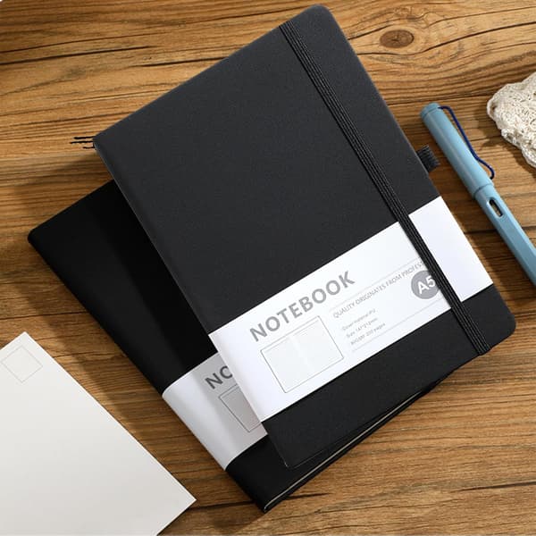 A5 Lined Notebook Hardcover With 100 Pages For Students And Office Use Black
