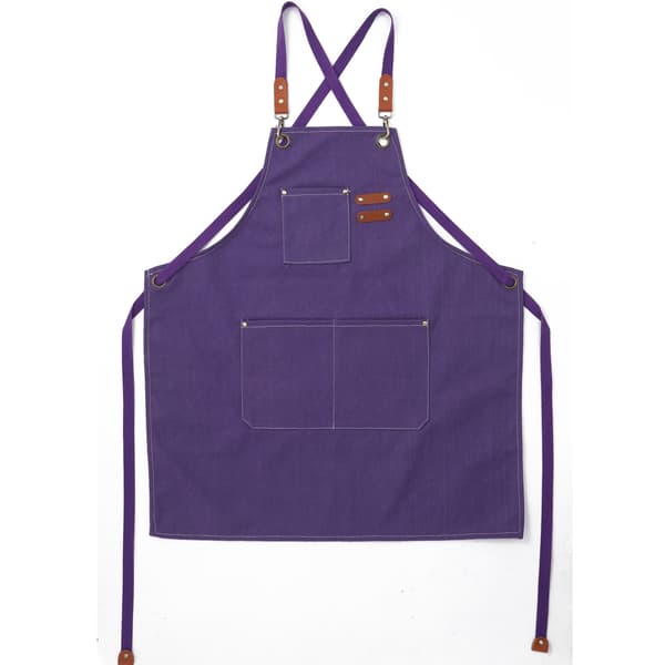 (Lilla) Forkle for menn, lerretforkle med 3 lommer, vanntett og justerbart forkle for grilling, restaurant, hage, snekker, 78 * 68 cm H H