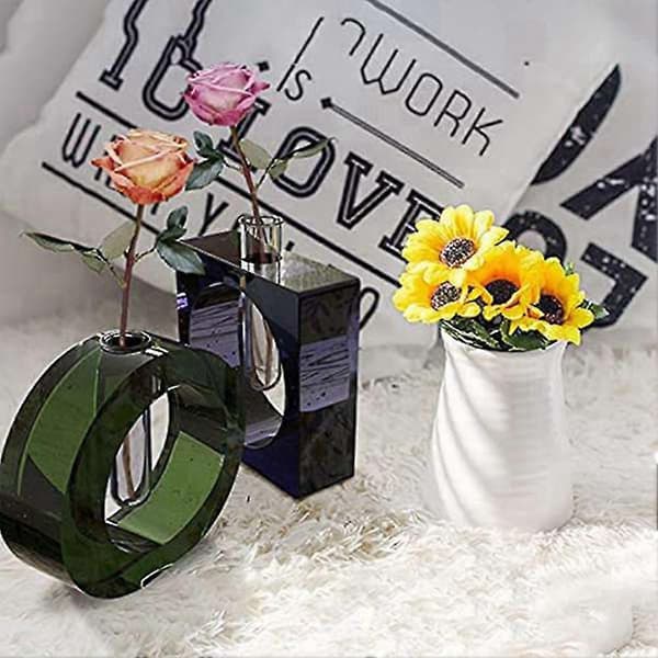 Provörr Vase Harpiksform Sæt Blomsterpotte Hydroponisk Cylinder Epoxyharpiks Silikoneform Håndværk Blomster
