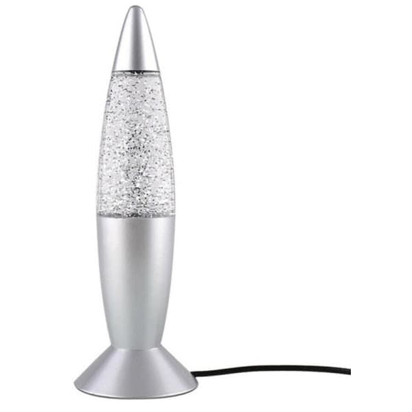 Lavalamp med glitter, lyser i flere forskellige farver Sølv