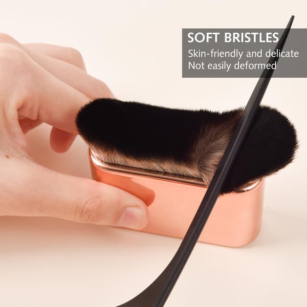 Selvbrunende Børste Blød Børste Bærbar Selvbrunende Børste Selvbruner Ansigtsbørste Til Krop & Ben Makeup (Rosaguld)
