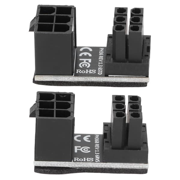 2 pcs ATX 6-pin Adapter Abrasion Performance Small Volume Lightweight Desktop Graphics Card Adapter Mushroom Model