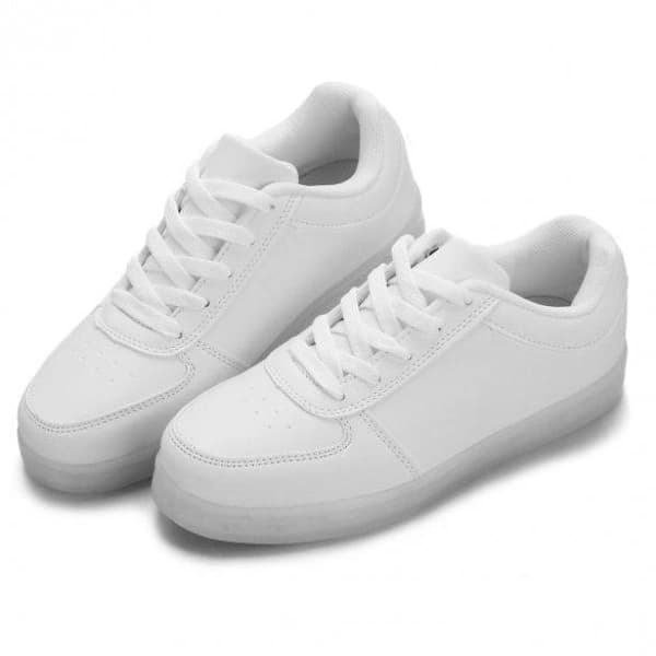 LED-sko sneakers Barn/Voksen, HVITE - størrelse 27-45 Hvit Størrelse 35 Hvit