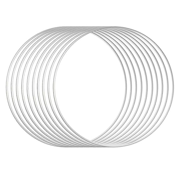 12 tommer/30 cm metaljern blomsterbuer til DIY makraméhåndværk bryllup 10 stk sølv 10 st silver