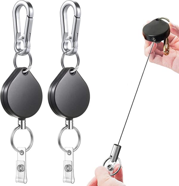 2-pack utdragbar nyckelring, student-ID, utdragbar nyckelhållare, snodd