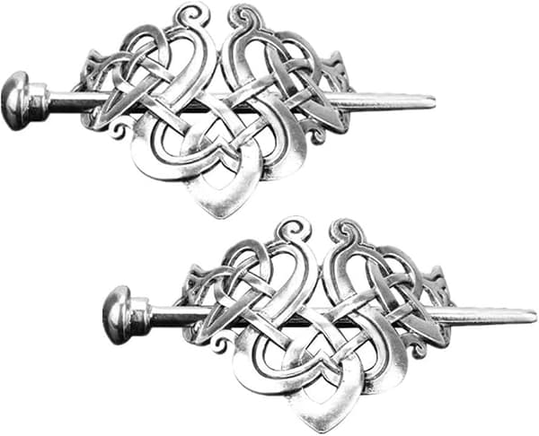 2 stilfulde retro Viking Celtic hårklemmer, knyttede hårklemmer, Vi