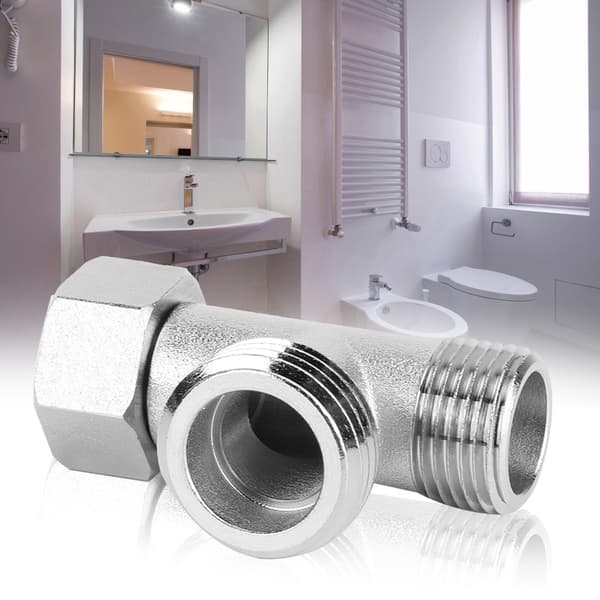 2 pcs 3-way connection valve toilet diverter valve adapter flush valve (EU3/8)