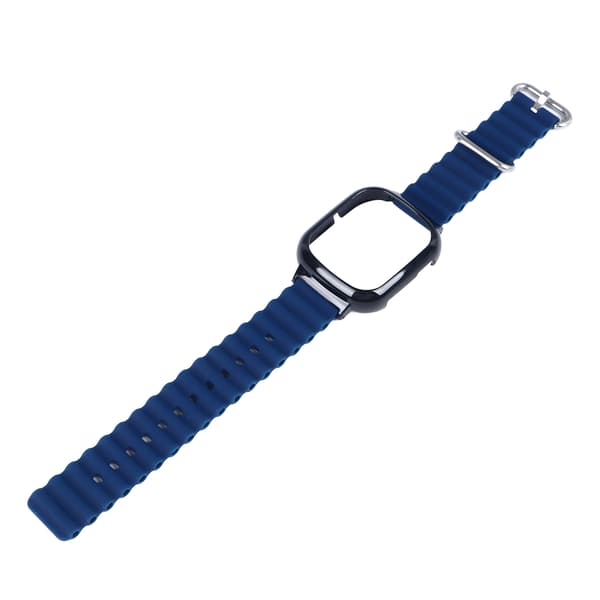 Watch Strap Adjustable Soft Skin-friendly Durable Watch Band with Protective Case for Honor Watch 4 Midnight Blue