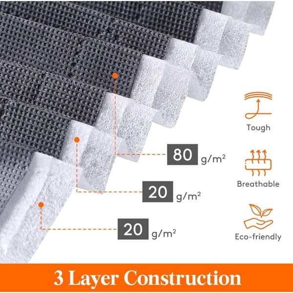 Large Clothes Storage Bag with Reinforced Handle, Clear Window & Strong Zipper - 3-pack, 50x36x50cm, Grey