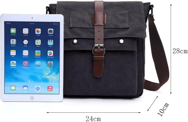 Herr Canvas Axelväska (Svart) Messenger Bag Canvas Väska Axelväska