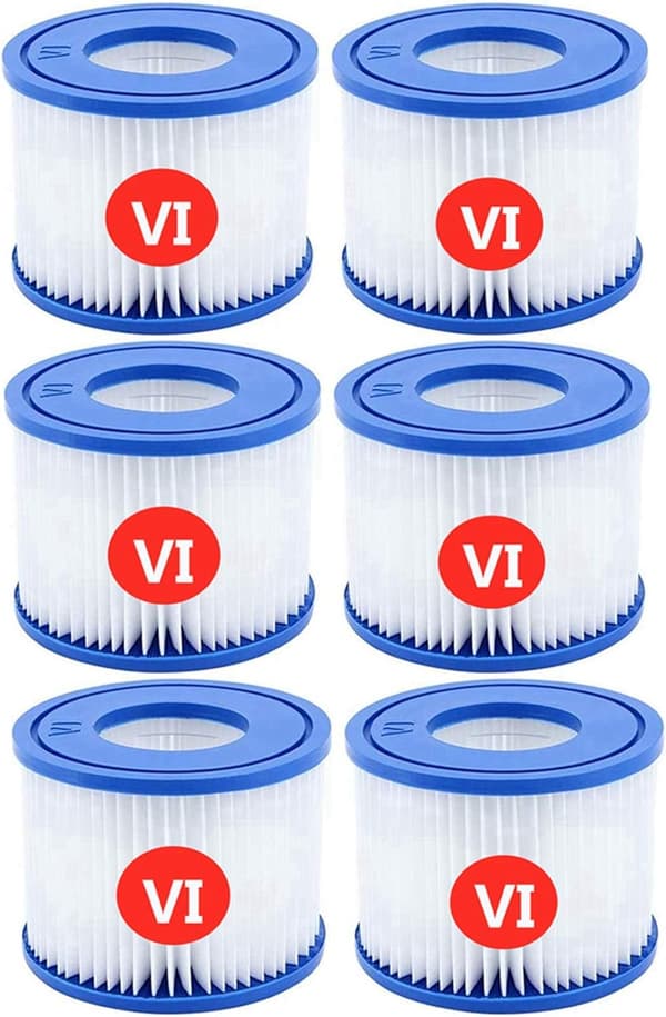 Udskiftningsfilterpatroner til Bestway VI, til Lay-Z-Spa Miami, til Coleman SaluSpa Filter 90352E Poolfilter (6-pak)