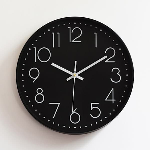 (White Character) Wall Clock, 30 cm (12 inch) Modern Silent Wall
