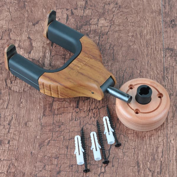Gitarrväggfäste, automatisk låsning, gitarrväggfäste, massivt träbas