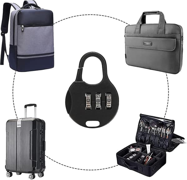 6-digit mini combination lock, 3-digit mini combination padlock, resettable mini combination padlock, for suitcases, lockers, stationery Locke
