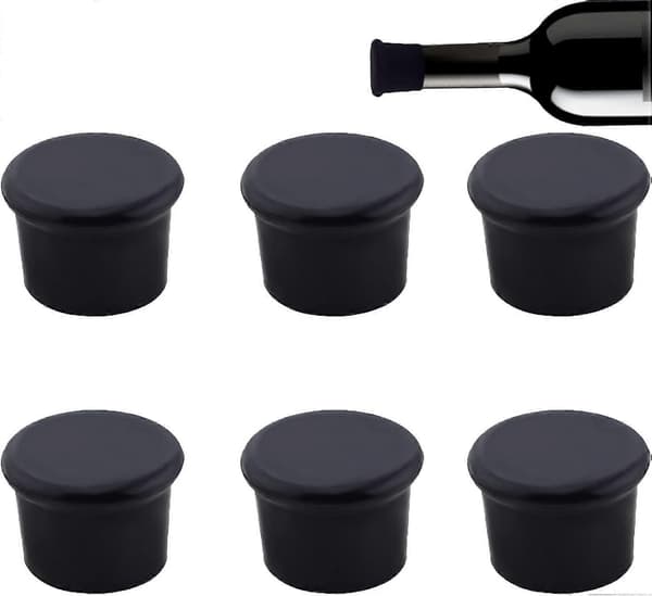 Silikonepropper 6-pak Vinpropper Genanvendelige propper til vin, champagneflasker, ølflasker, mousserende vin, vinpropper, flaskepropper