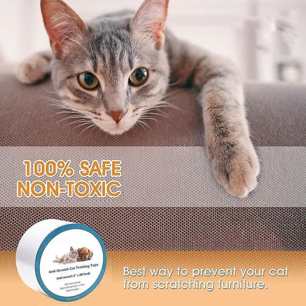CQBB Anti-Scratch Katt Träningstejp, Katt Hund Transparent Självhäftande_max