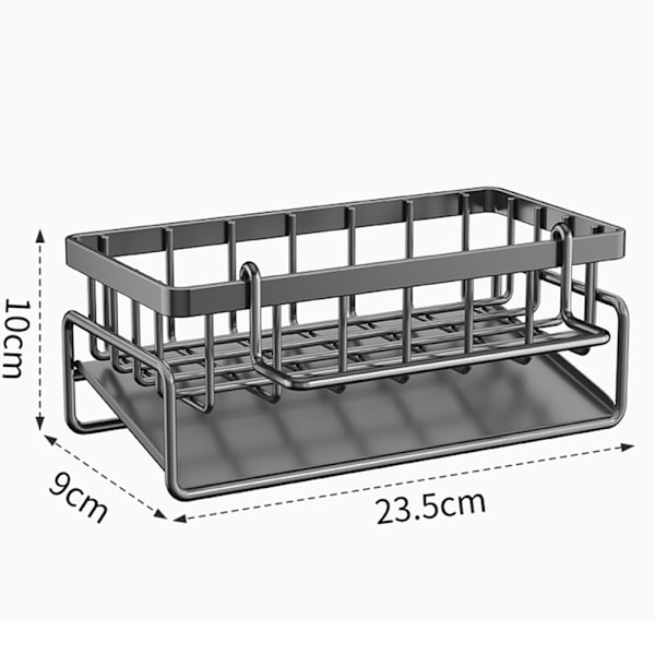 Multifunctional Countertop Draining Storage Rack Heavy Duty Durable Draining Rack for Bathroom Kitchen Grey Grey
