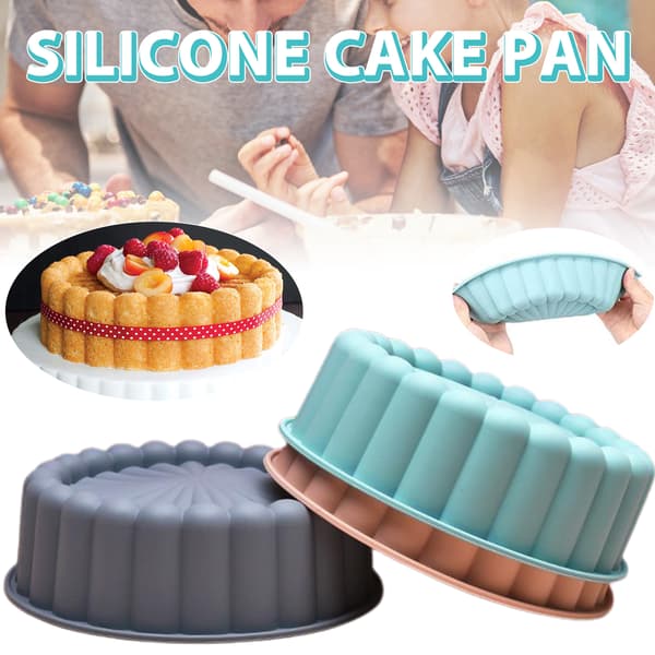 Silikon rund kakestencil kronbladsform Design kakeform kakeformer for baking Grå Gray