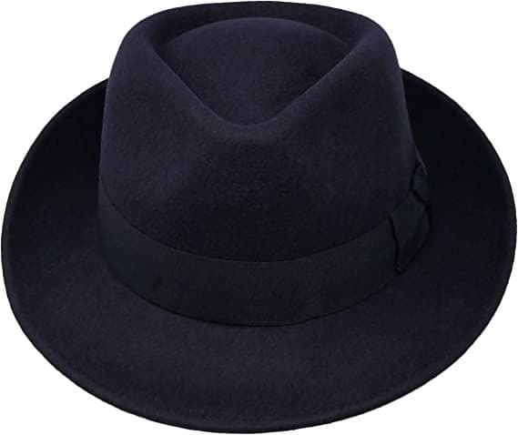 Fedora-hatt - 100 % ullfilt - Packbar för resor - Vattenavvisande - Unisex - Tibetansk cyan