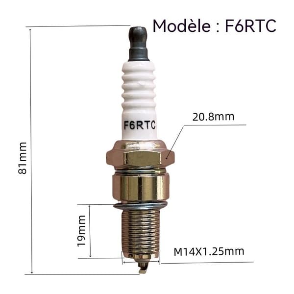 Universal Resistance Spark Plug F6RTC, Stable and Durable, Suitable for Lawn Mowers, Generators, and Vans, Ensuring a Smooth Start.