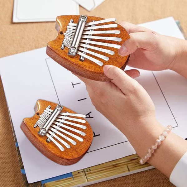1 stk (Trækattekilling) 8-toners Kalimba, Limba, Børneinstrument_tfrf