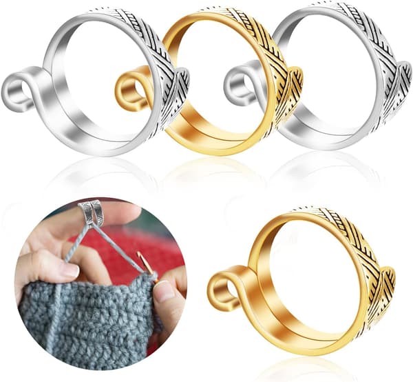 (19cm) Set of 4 Adjustable Silver and Gold Crochet Hooks