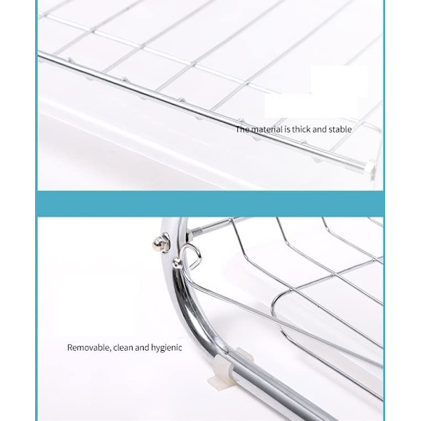 2-Tier Dish Drying Rack with Removable Drain Board, Kitchen Storage, Space Saving Dish Rack with Utensil Holder for Efficient Kitchen
