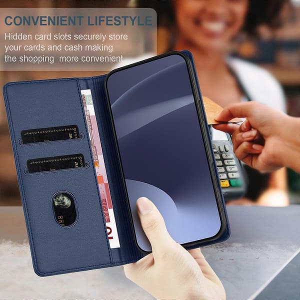 Fodral för Iphone XR, Mjukt PU-läder Folio Flip Stötsäkert Telefonfodral - Mörkgrön [DB] Dark Blue Dark Blue