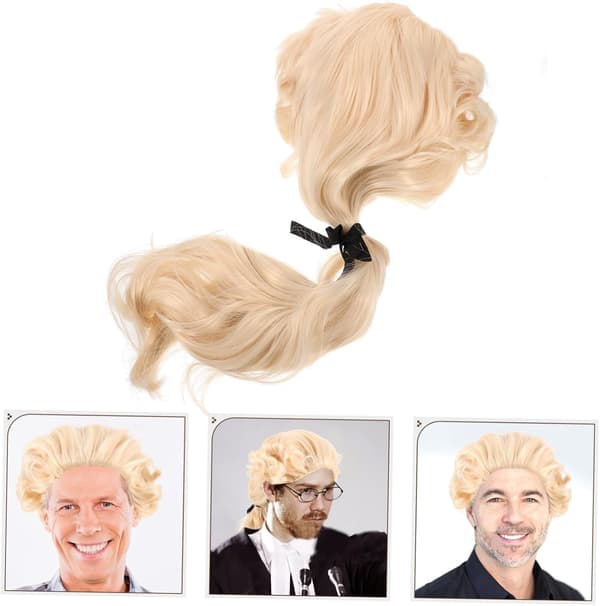 Cosplay Domarperuk för män Hållbar Lättvikts Kostymfest Hårstycke Enkel Hästsvansdesign